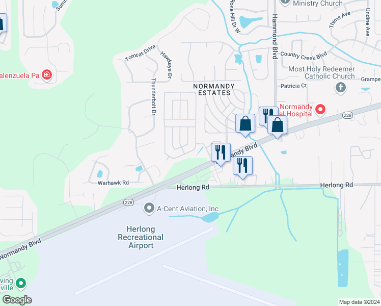 map of restaurants, bars, coffee shops, grocery stores, and more near 9114 Taragona Way in Jacksonville