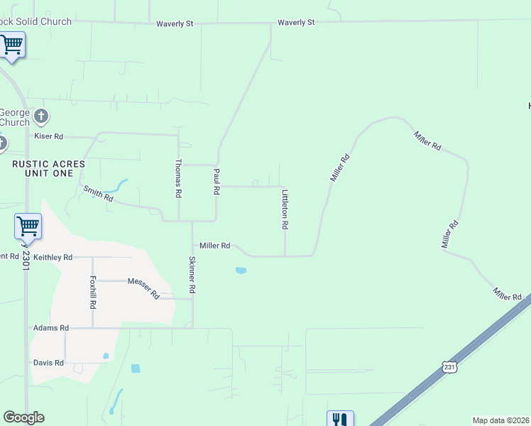 map of restaurants, bars, coffee shops, grocery stores, and more near 7530 Littleton Road in Panama City