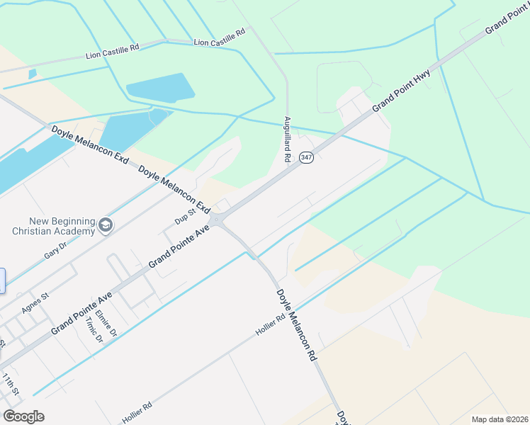 map of restaurants, bars, coffee shops, grocery stores, and more near Bridgetowne Lane in Breaux Bridge