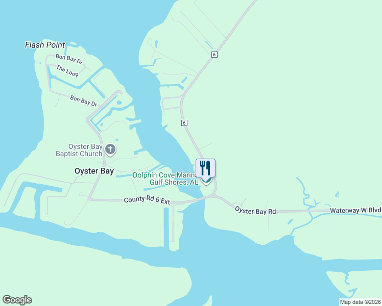 map of restaurants, bars, coffee shops, grocery stores, and more near 4279 County Road 6 in Gulf Shores
