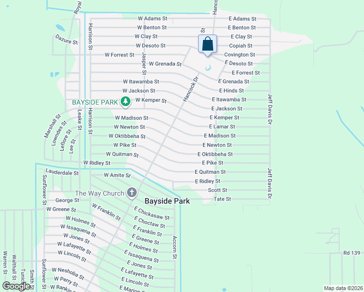 map of restaurants, bars, coffee shops, grocery stores, and more near 6236 E Oktibbeha St in Hancock
