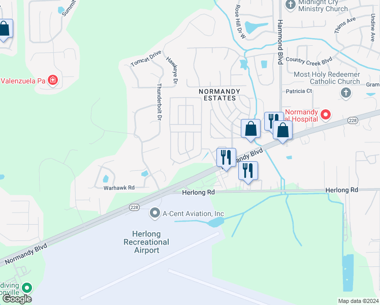 map of restaurants, bars, coffee shops, grocery stores, and more near 1709 Estancia Avenue in Jacksonville