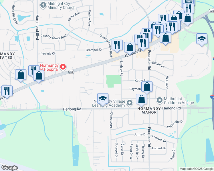 map of restaurants, bars, coffee shops, grocery stores, and more near 1728 Lindsey Road in Jacksonville