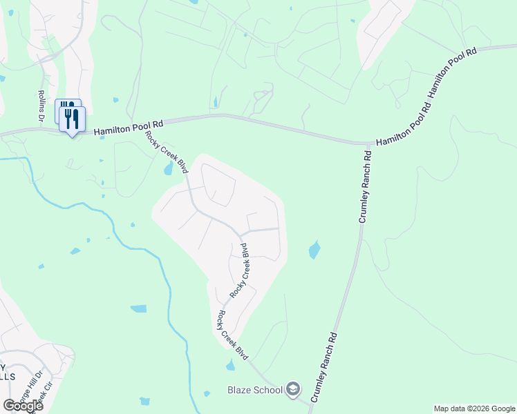 map of restaurants, bars, coffee shops, grocery stores, and more near 8701 Ambrosia Drive in Austin