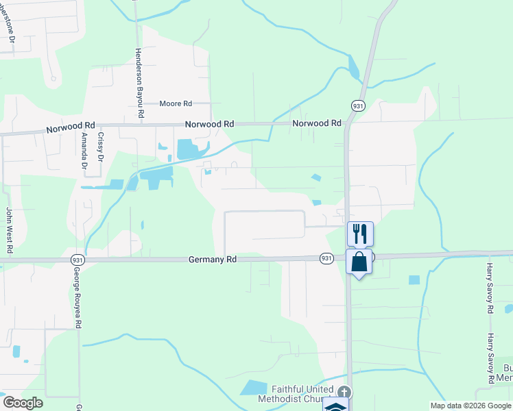 map of restaurants, bars, coffee shops, grocery stores, and more near 43357 Shirley Cannon Road in Gonzales