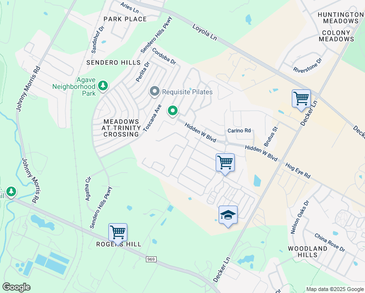 map of restaurants, bars, coffee shops, grocery stores, and more near 7905 Hidden View Circle in Austin