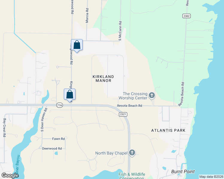 map of restaurants, bars, coffee shops, grocery stores, and more near 3404 Nautical Drive in Panama City