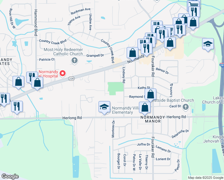 map of restaurants, bars, coffee shops, grocery stores, and more near 1728 Lindsey Road in Jacksonville