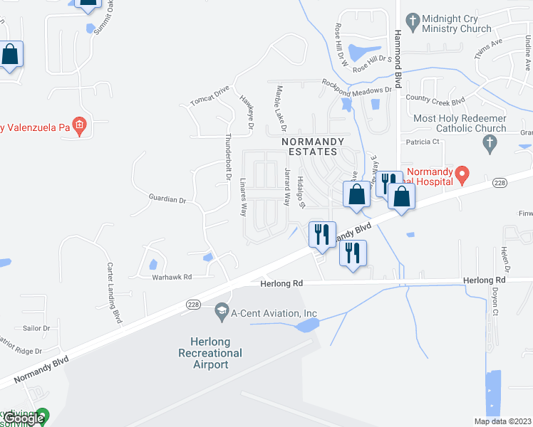 map of restaurants, bars, coffee shops, grocery stores, and more near 1722 Estancia Avenue in Jacksonville