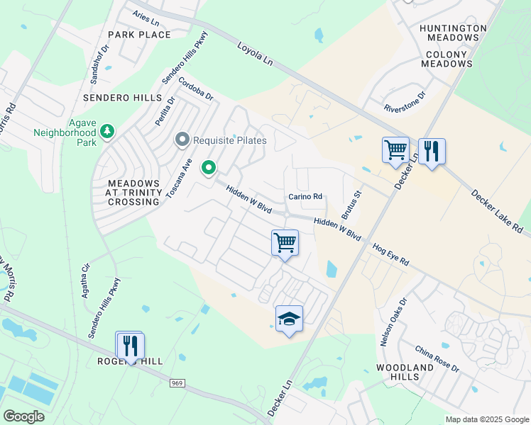 map of restaurants, bars, coffee shops, grocery stores, and more near 6201 Saddler Lane in Austin