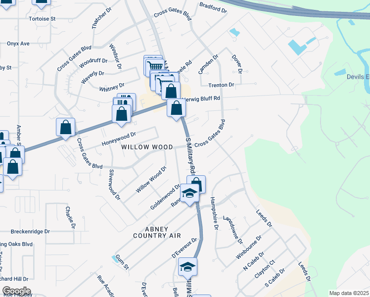 map of restaurants, bars, coffee shops, grocery stores, and more near 272 Cross Gates Boulevard in Slidell