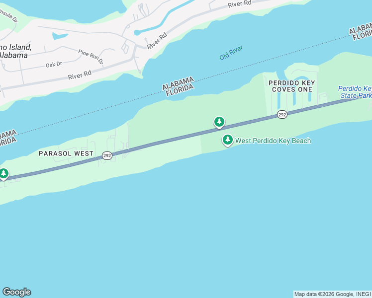map of restaurants, bars, coffee shops, grocery stores, and more near 16101 Perdido Key Dr in Pensacola