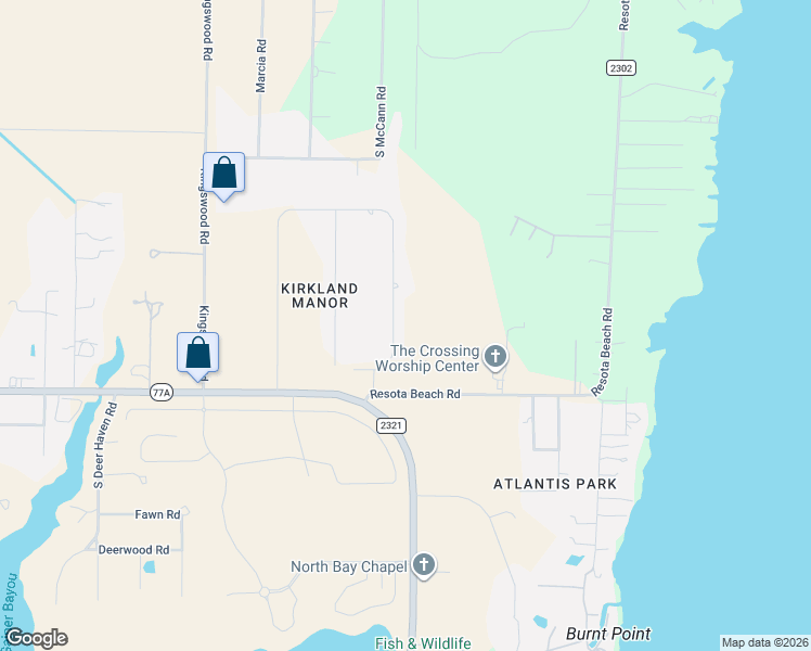map of restaurants, bars, coffee shops, grocery stores, and more near 3407 Nautical Drive in Panama City