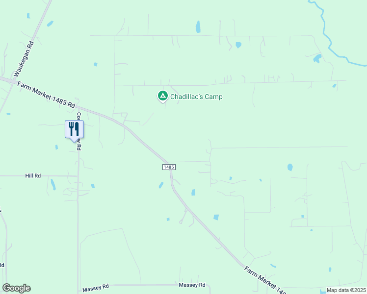 map of restaurants, bars, coffee shops, grocery stores, and more near 11267 Farm to Market 1485 in Conroe