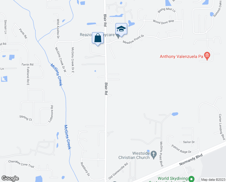 map of restaurants, bars, coffee shops, grocery stores, and more near 1593 Blair Road in Jacksonville