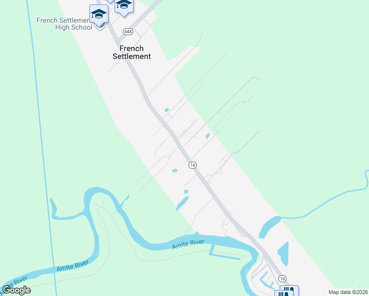 map of restaurants, bars, coffee shops, grocery stores, and more near 17226 Milton Drive in French Settlement