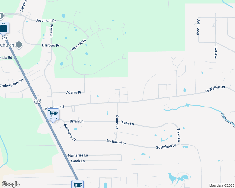 map of restaurants, bars, coffee shops, grocery stores, and more near 1282-1288 West Walton Road in Lumberton