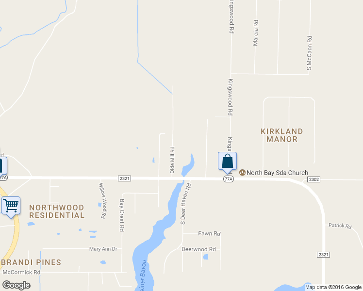 map of restaurants, bars, coffee shops, grocery stores, and more near 7612 Olde Mill Road in Panama City