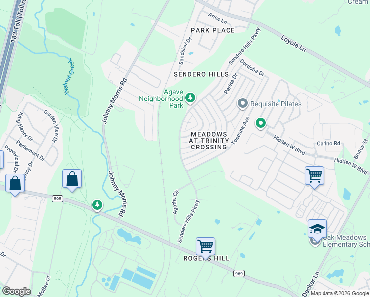 map of restaurants, bars, coffee shops, grocery stores, and more near 5617 Signal Point in Austin