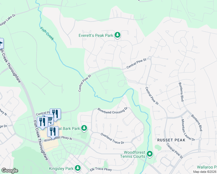 map of restaurants, bars, coffee shops, grocery stores, and more near 215 Fox Rindle Road in Montgomery