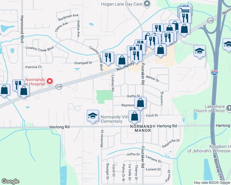 map of restaurants, bars, coffee shops, grocery stores, and more near 1736 Latour Place in Jacksonville