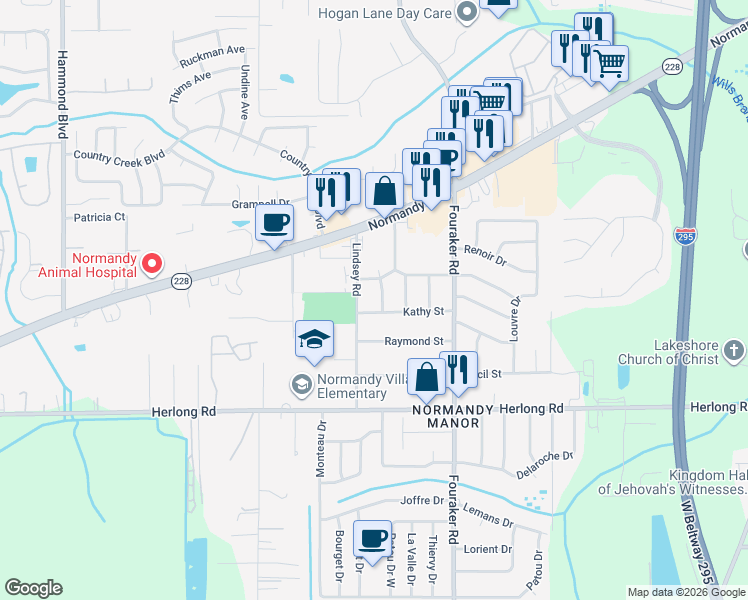 map of restaurants, bars, coffee shops, grocery stores, and more near 1736 Latour Place in Jacksonville