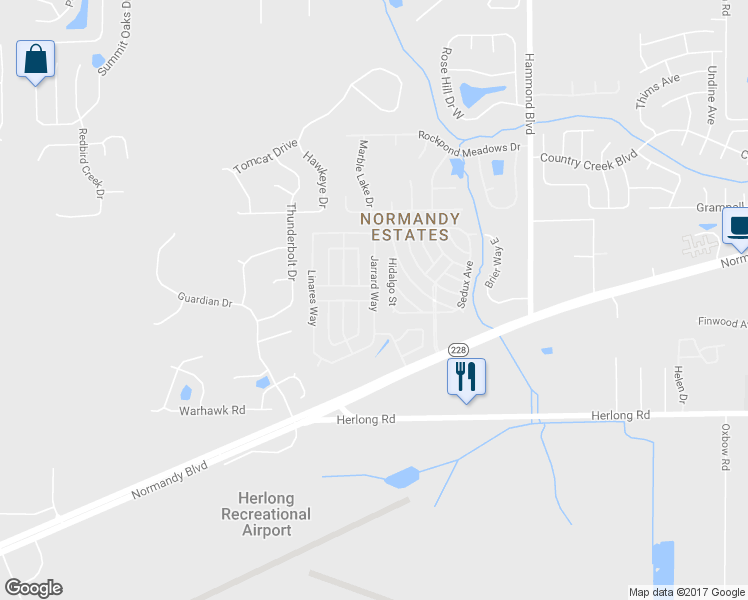 map of restaurants, bars, coffee shops, grocery stores, and more near 1702 Jarrard Way in Jacksonville
