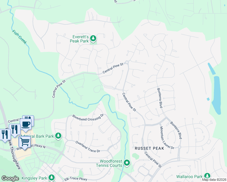 map of restaurants, bars, coffee shops, grocery stores, and more near 323 North Spotted Fern Drive in Conroe