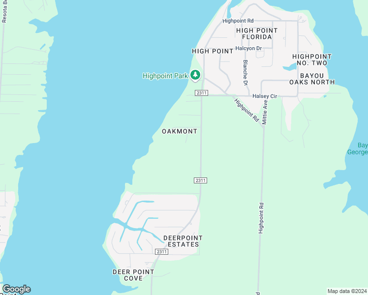 map of restaurants, bars, coffee shops, grocery stores, and more near 7701 Cambridge Court in Panama City