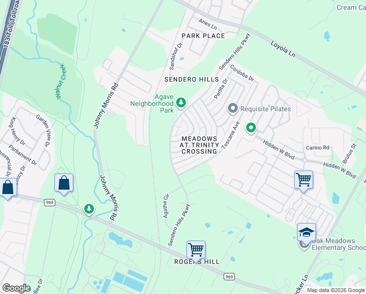 map of restaurants, bars, coffee shops, grocery stores, and more near 5632 Signal Point in Austin