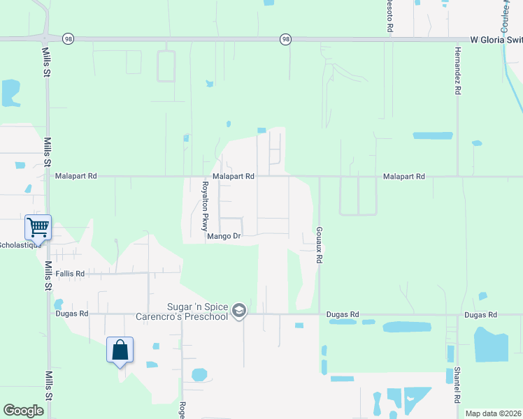 map of restaurants, bars, coffee shops, grocery stores, and more near 811 Malapart Road in Lafayette