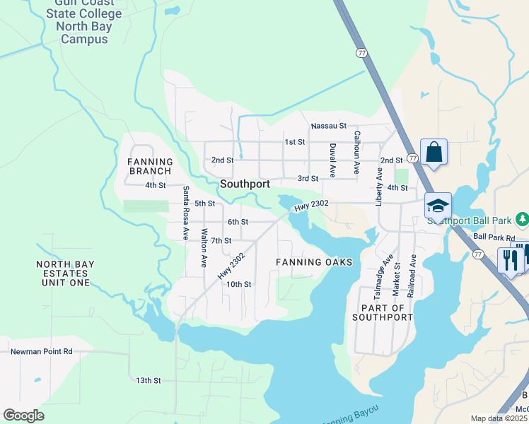 map of restaurants, bars, coffee shops, grocery stores, and more near 1337 6th Street in Southport