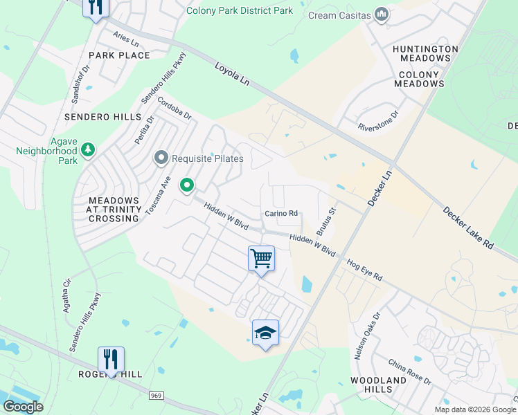 map of restaurants, bars, coffee shops, grocery stores, and more near 6108 Strathern Drive in Austin