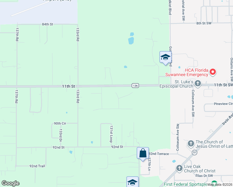 map of restaurants, bars, coffee shops, grocery stores, and more near 12746-12754 C R 136 in Live Oak