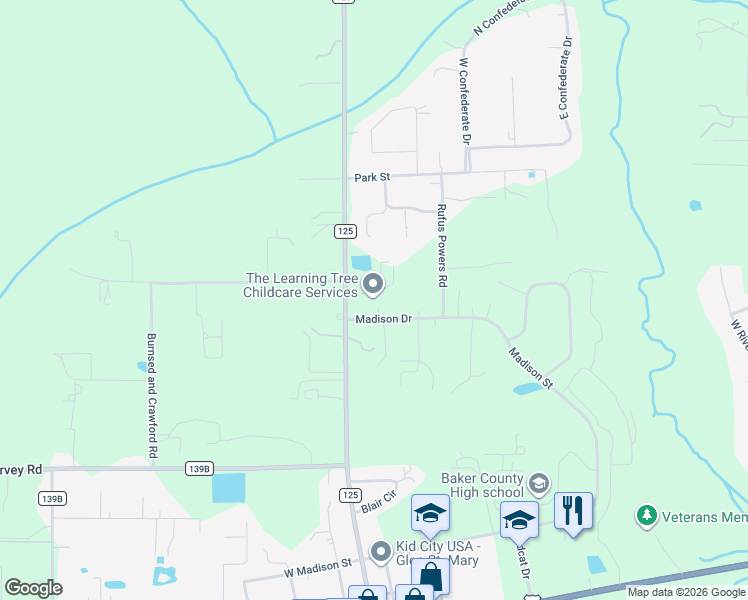 map of restaurants, bars, coffee shops, grocery stores, and more near 7433 Pine Acres Court in Glen Saint Mary