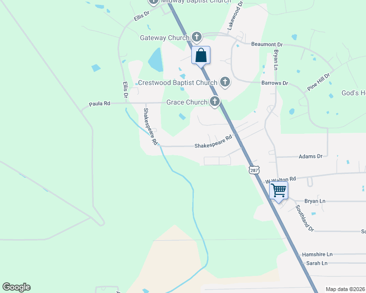map of restaurants, bars, coffee shops, grocery stores, and more near 4740 Shakespeare Ln in Kountze