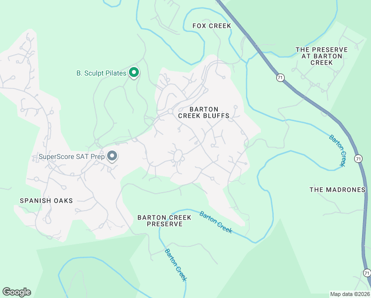 map of restaurants, bars, coffee shops, grocery stores, and more near 11900 Musket Rim Street in Austin