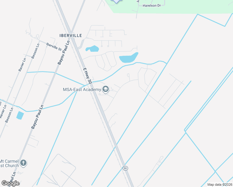 map of restaurants, bars, coffee shops, grocery stores, and more near Gordon Simon Leblanc Drive in Saint Gabriel