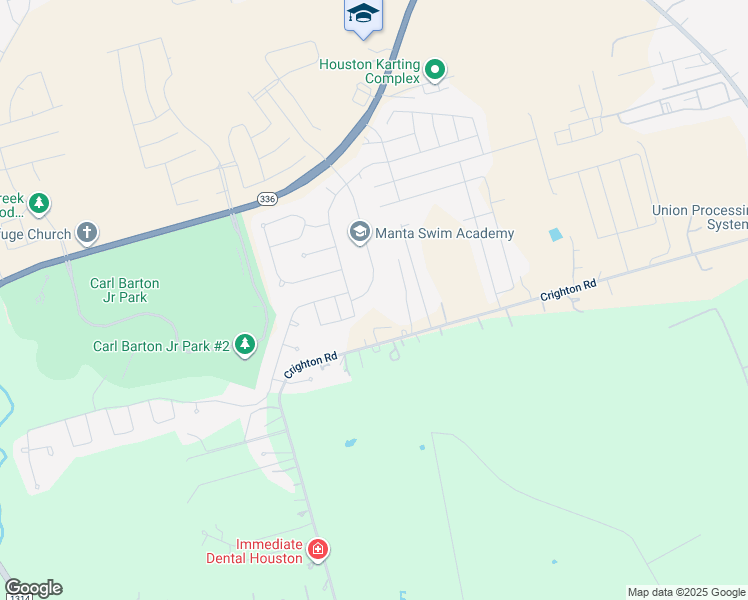 map of restaurants, bars, coffee shops, grocery stores, and more near 2159 Barton Woods Boulevard in Conroe