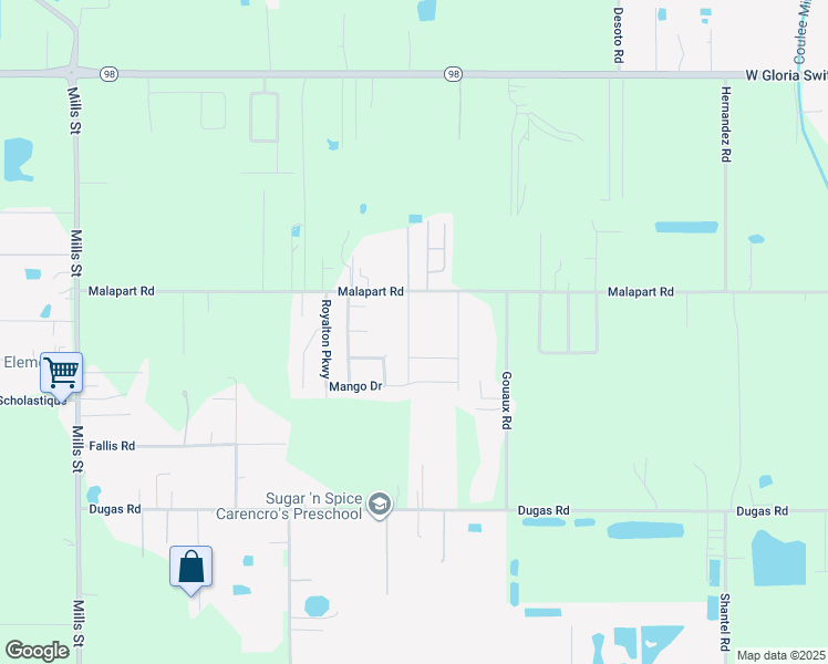 map of restaurants, bars, coffee shops, grocery stores, and more near 811 Malapart Road in Lafayette