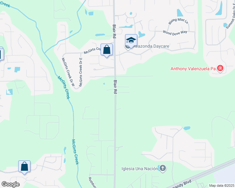 map of restaurants, bars, coffee shops, grocery stores, and more near 10359 Angel Court in Jacksonville
