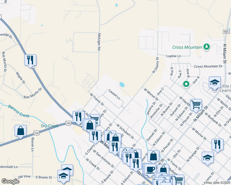 map of restaurants, bars, coffee shops, grocery stores, and more near 916 Laurel Lane in Fredericksburg
