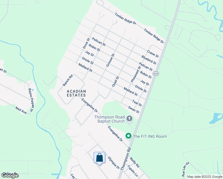 map of restaurants, bars, coffee shops, grocery stores, and more near 200 Quail Street in Slidell