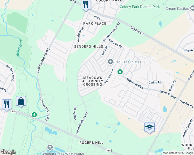 map of restaurants, bars, coffee shops, grocery stores, and more near 5801 Signal Point in Austin
