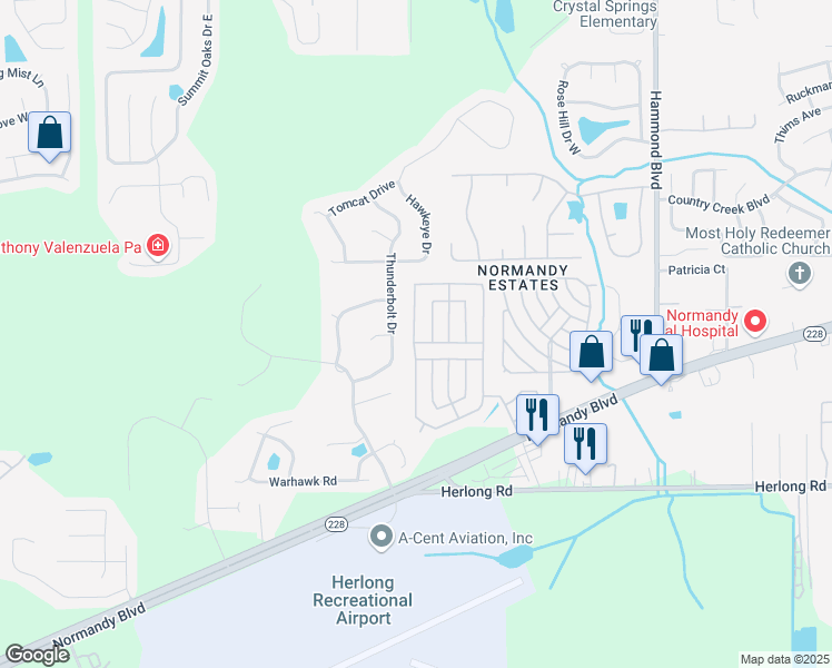 map of restaurants, bars, coffee shops, grocery stores, and more near 1629 Linares Way in Jacksonville