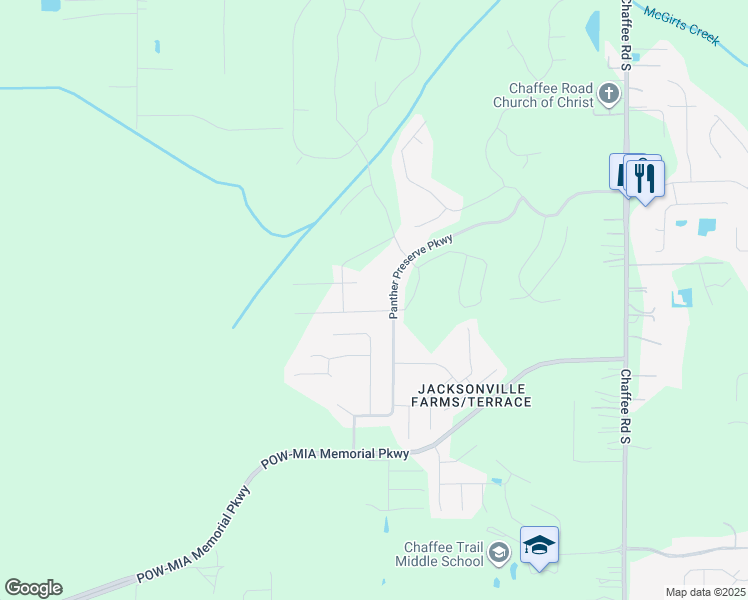 map of restaurants, bars, coffee shops, grocery stores, and more near 1765 Boston Commons Way in Jacksonville