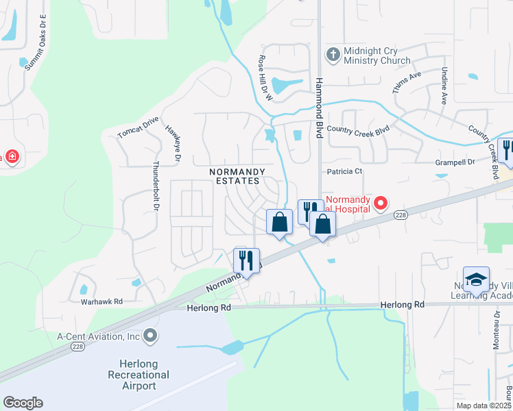 map of restaurants, bars, coffee shops, grocery stores, and more near 8985 Normandy Boulevard in Jacksonville