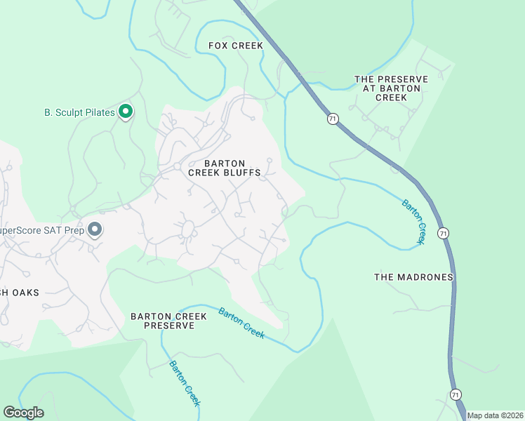 map of restaurants, bars, coffee shops, grocery stores, and more near 16005 Pontevedra Place in Austin