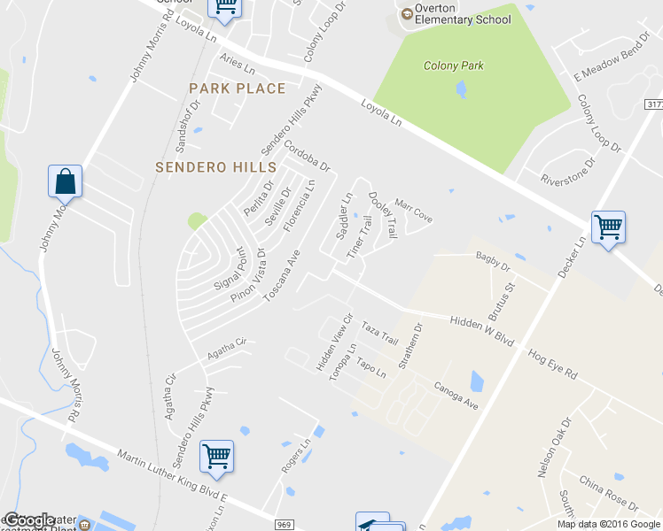 map of restaurants, bars, coffee shops, grocery stores, and more near 6004 Hidden View Pl in Austin