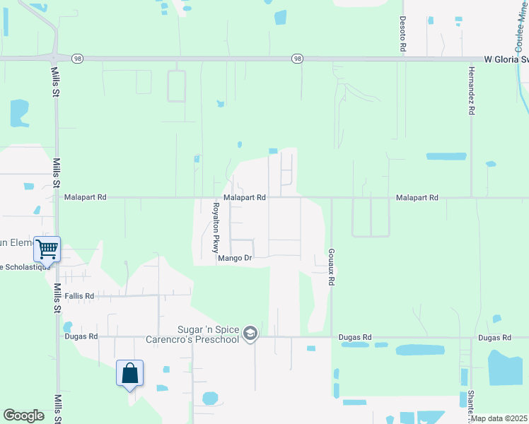 map of restaurants, bars, coffee shops, grocery stores, and more near 811 Malapart Road in Lafayette